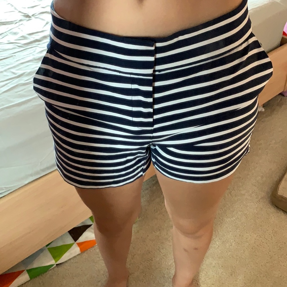 Navy Striped Shorts